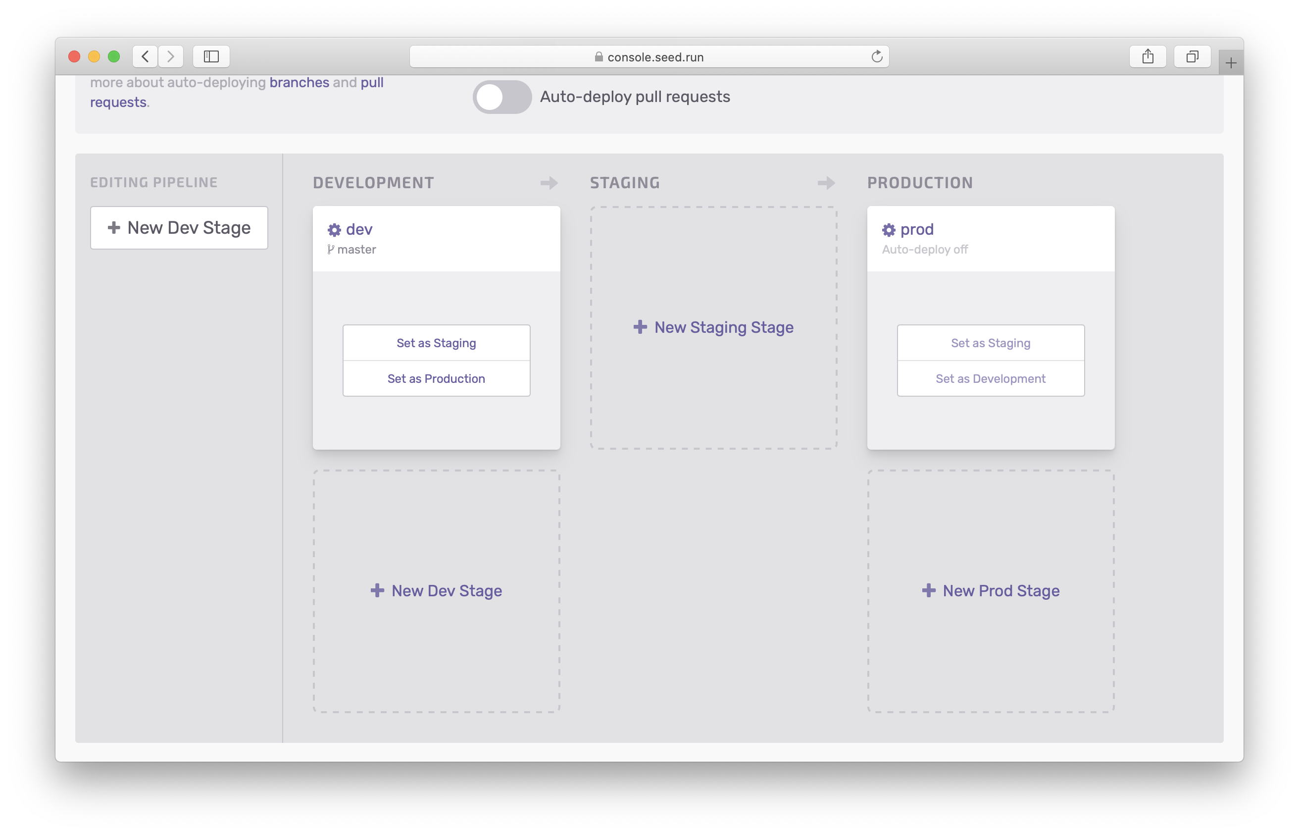 View edit pipeline