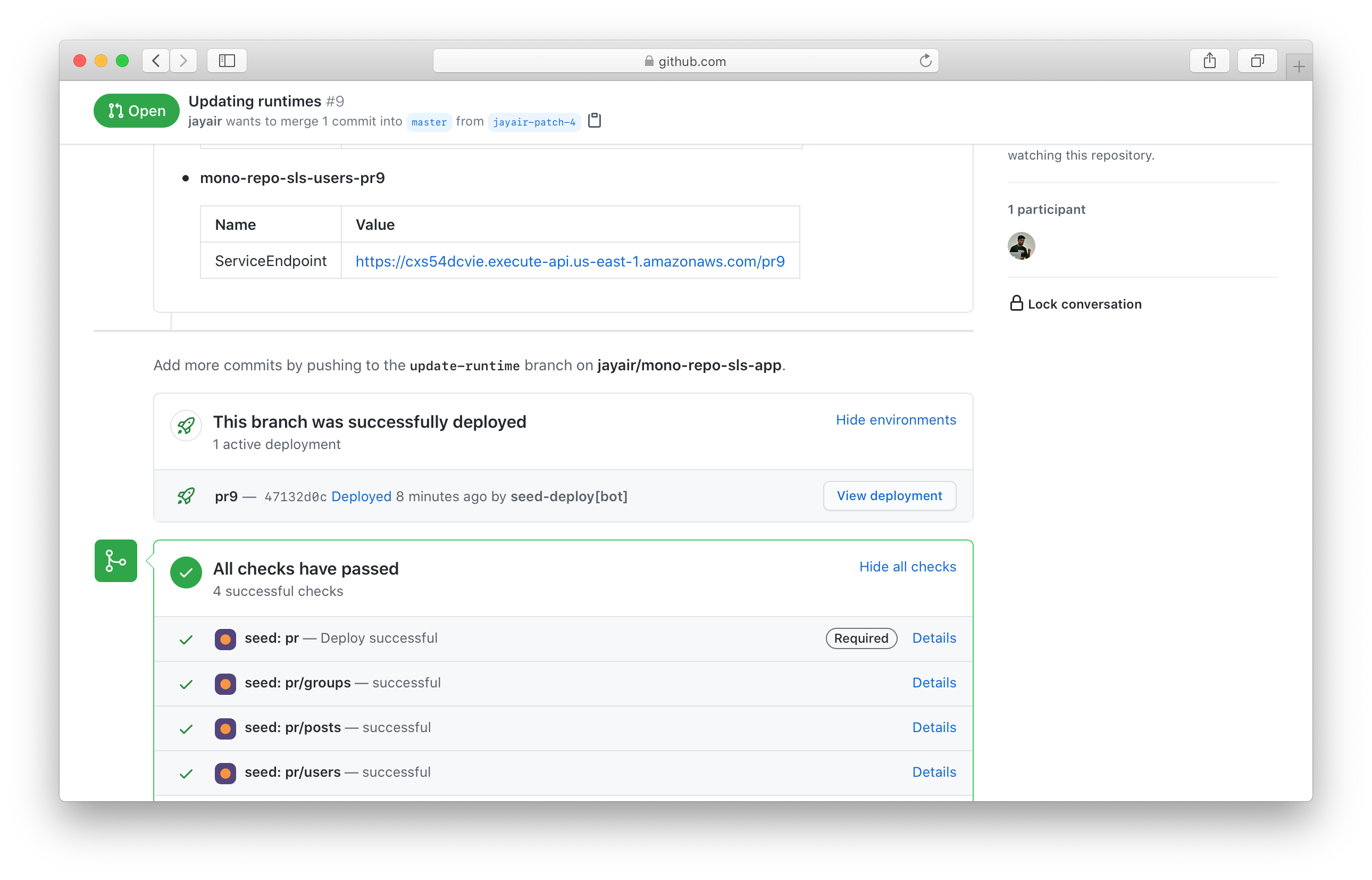 Seed PR deployment environments in GitHub
